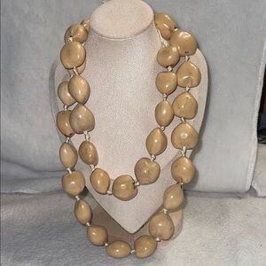 Elegant Tan Kukui nut Necklace